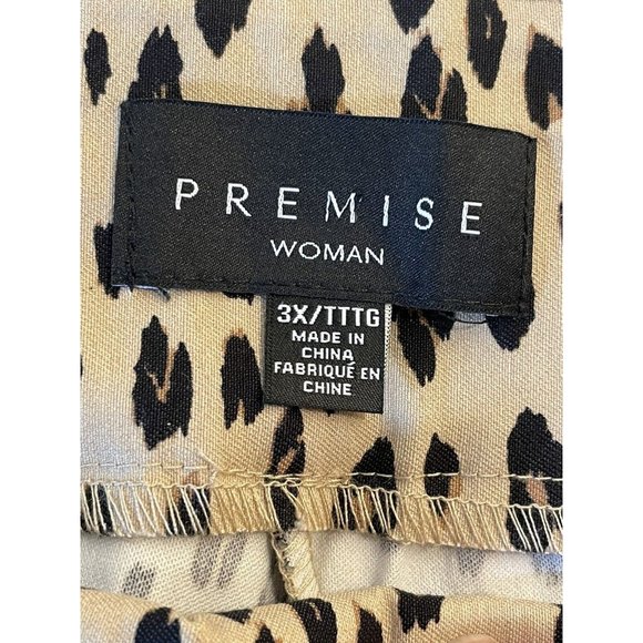 Premise Women Pants Size 3X Pull On Tummy Control Cheetah Print Ankle Hi Rise - Picture 10 of 16